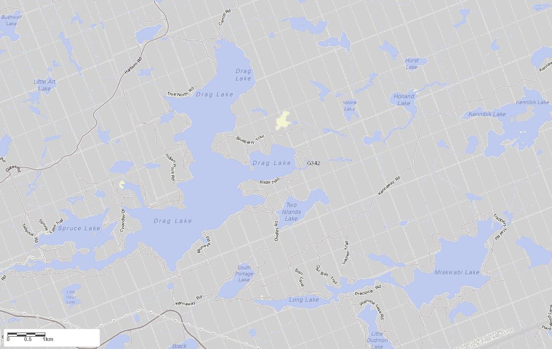 Crown Land Map of Drag Lake in Municipality of Haliburton and the District of Haliburton
